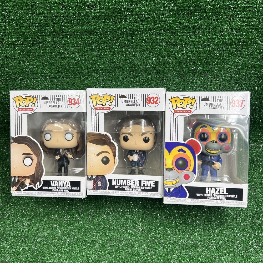 Funko Pop The Umbrella Academy Lot Of 3 Number Five 932 Hazel‎ 937 Vanya 934
